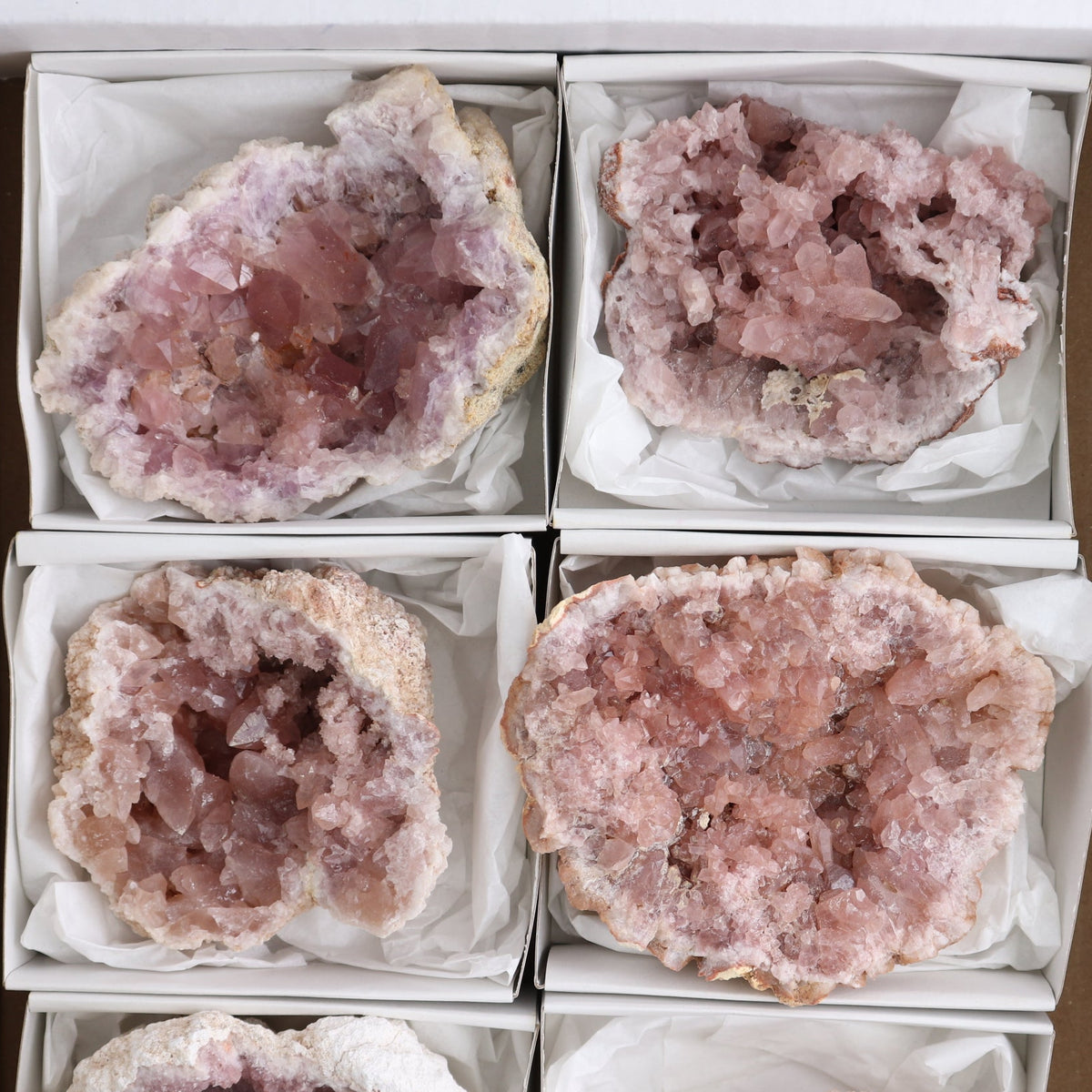Pink Amethyst Geodes Set of 6