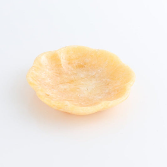 One Mexican Onyx/Calcite Orange Zebra Scalloped Dish 10 cm - Expert Wholesale and Supplier of Wholesale Crystals & Bulk Gemstones, ["Calcite","Catalog Onyx","Decorative Dish","Mexico","Onyx","Scalloped Dish"]