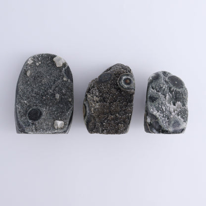 Uruguay Amethyst Set of 3 - Expert Wholesale and Supplier of Wholesale Crystals & Bulk Gemstones, ["Amethyst","Cut Base","Uruguay"]