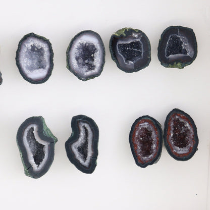 Tabasco Geodes 9 Pairs - Expert Wholesale and Supplier of Wholesale Crystals & Bulk Gemstones, ["Geodes","Tabasco Geode"]