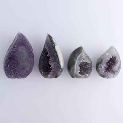 Uruguay Amethyst Flames Set of 4 - Expert Wholesale and Supplier of Wholesale Crystals & Bulk Gemstones, ["Amethyst","flames","Uruguay"]