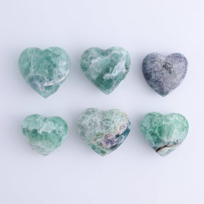 Fluorite Hearts Set of 6 - Expert Wholesale and Supplier of Wholesale Crystals & Bulk Gemstones, ["Fluorite","Hearts","Mexico"]