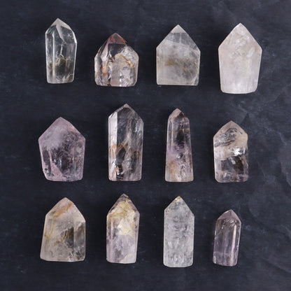 Powellite Amethyst UV Reactive Towers Set of 30 - Expert Wholesale and Supplier of Wholesale Crystals & Bulk Gemstones, ["Amethyst","Powellite"]