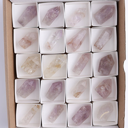 Powellite Amethyst UV Reactive Towers Set of 20 - Expert Wholesale and Supplier of Wholesale Crystals & Bulk Gemstones, ["Amethyst","Powellite"]