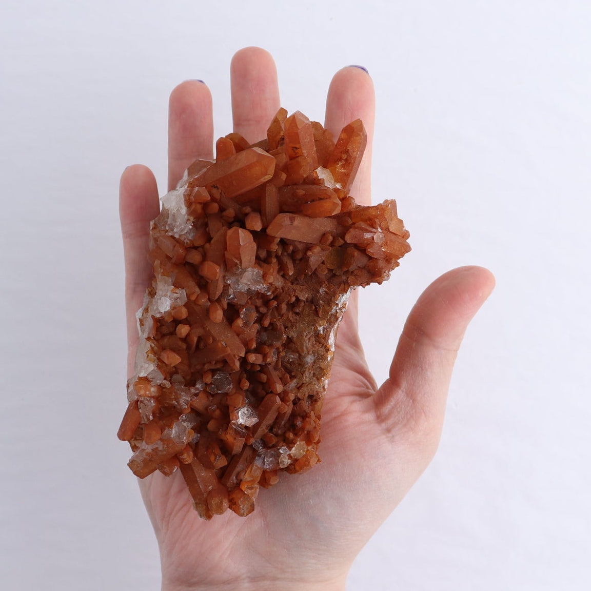 Tangerine Quartz Clusters Set of 4