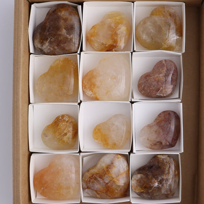 Golden Healer Hearts Set of 12 - Expert Wholesale and Supplier of Wholesale Crystals & Bulk Gemstones, ["Brazil","Golden Healer","Hearts"]