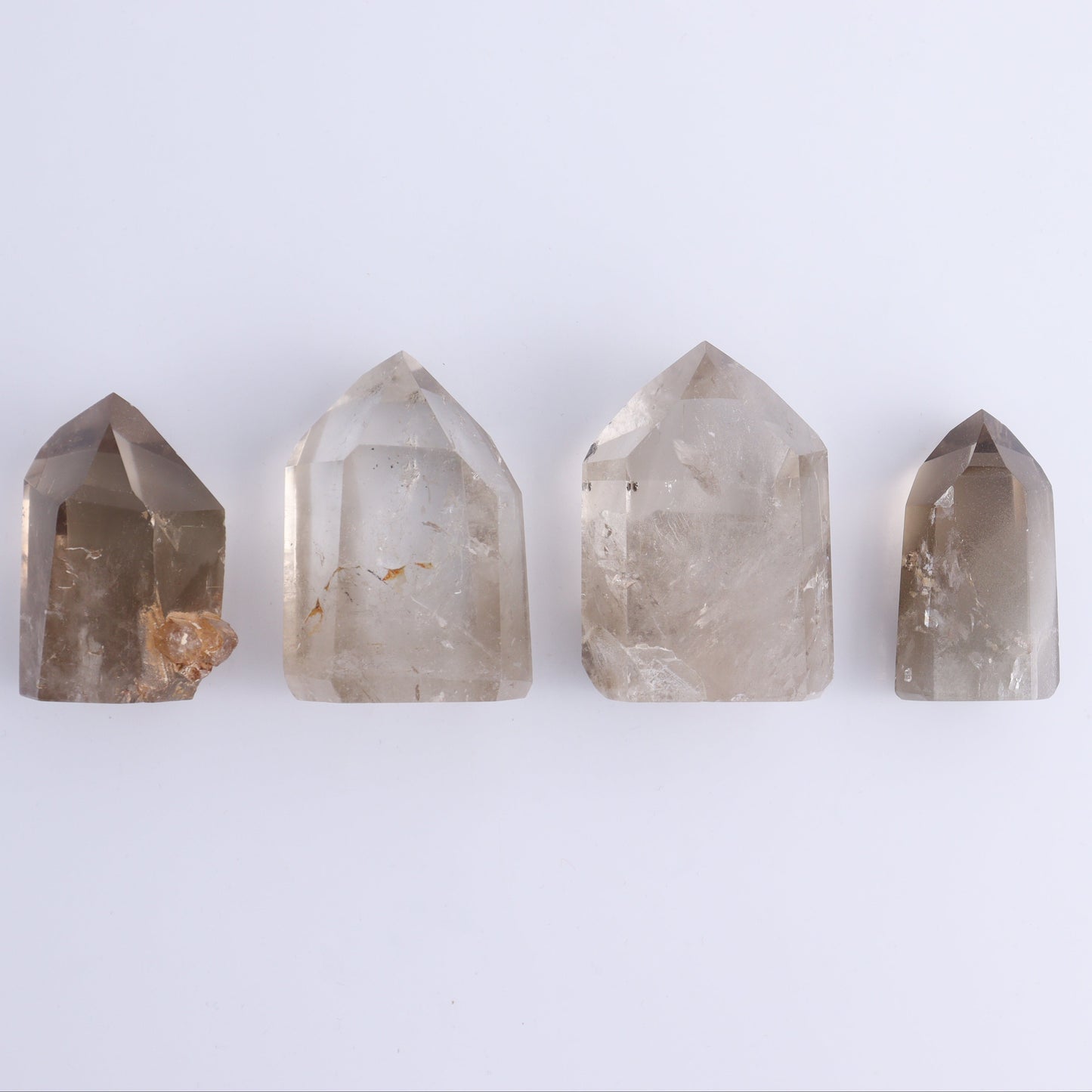 Smoky Quartz Towers Set of 13 - Expert Wholesale and Supplier of Wholesale Crystals & Bulk Gemstones, ["Points","Quartz","Smoky Quartz","Towers"]