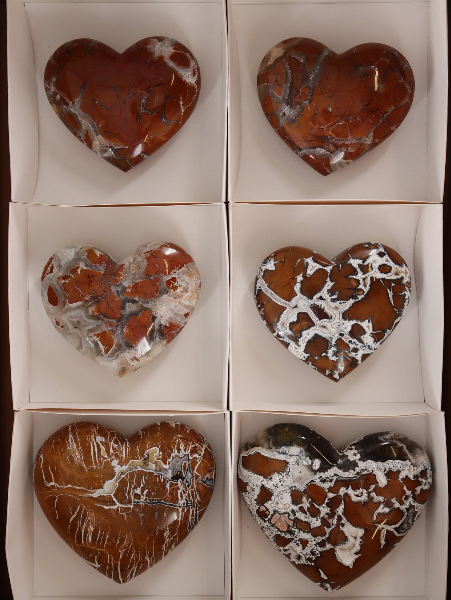 Brecciated Jasper Hearts Set of 6 - Expert Wholesale and Supplier of Wholesale Crystals & Bulk Gemstones, []