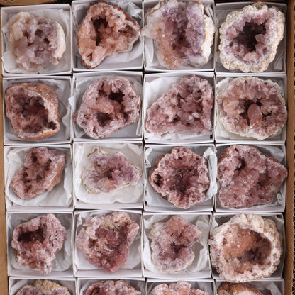 Pink Amethyst Geodes from Argentina Set of 24