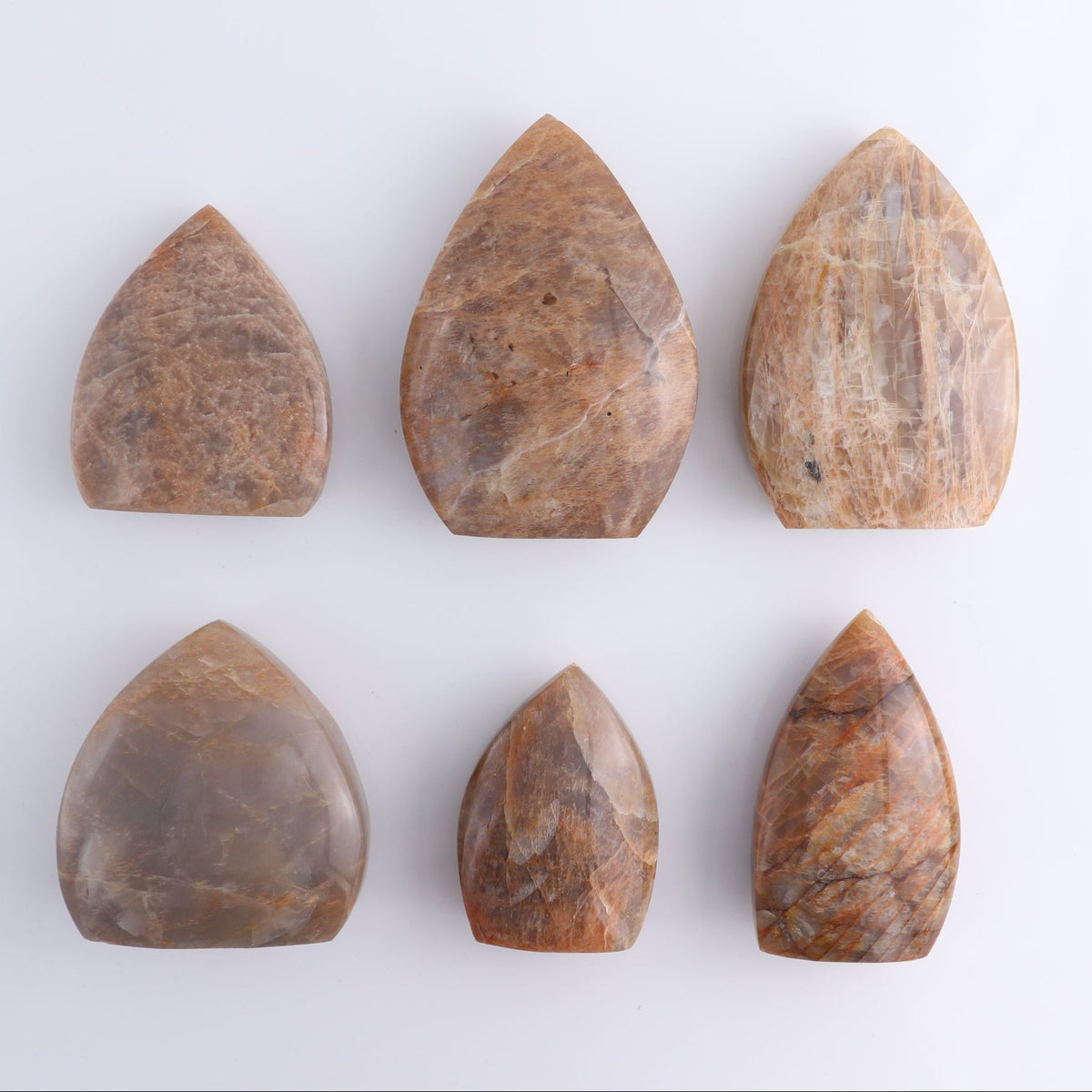 Peach Moonstone Freeform Set of 6 | Mi Esperanza Minerals | Supplier of Crystals and Onyx