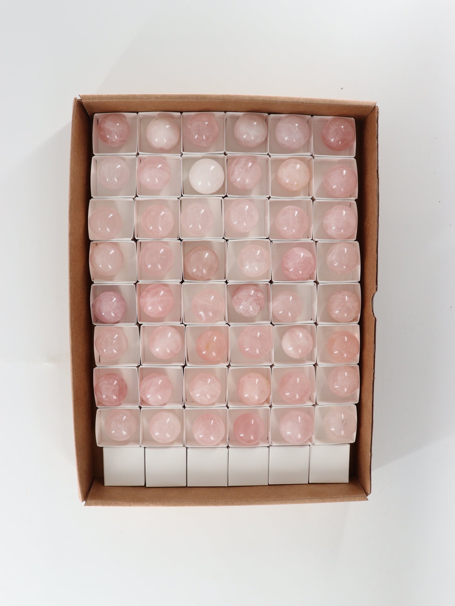 Rose Quartz Spheres Set of 48