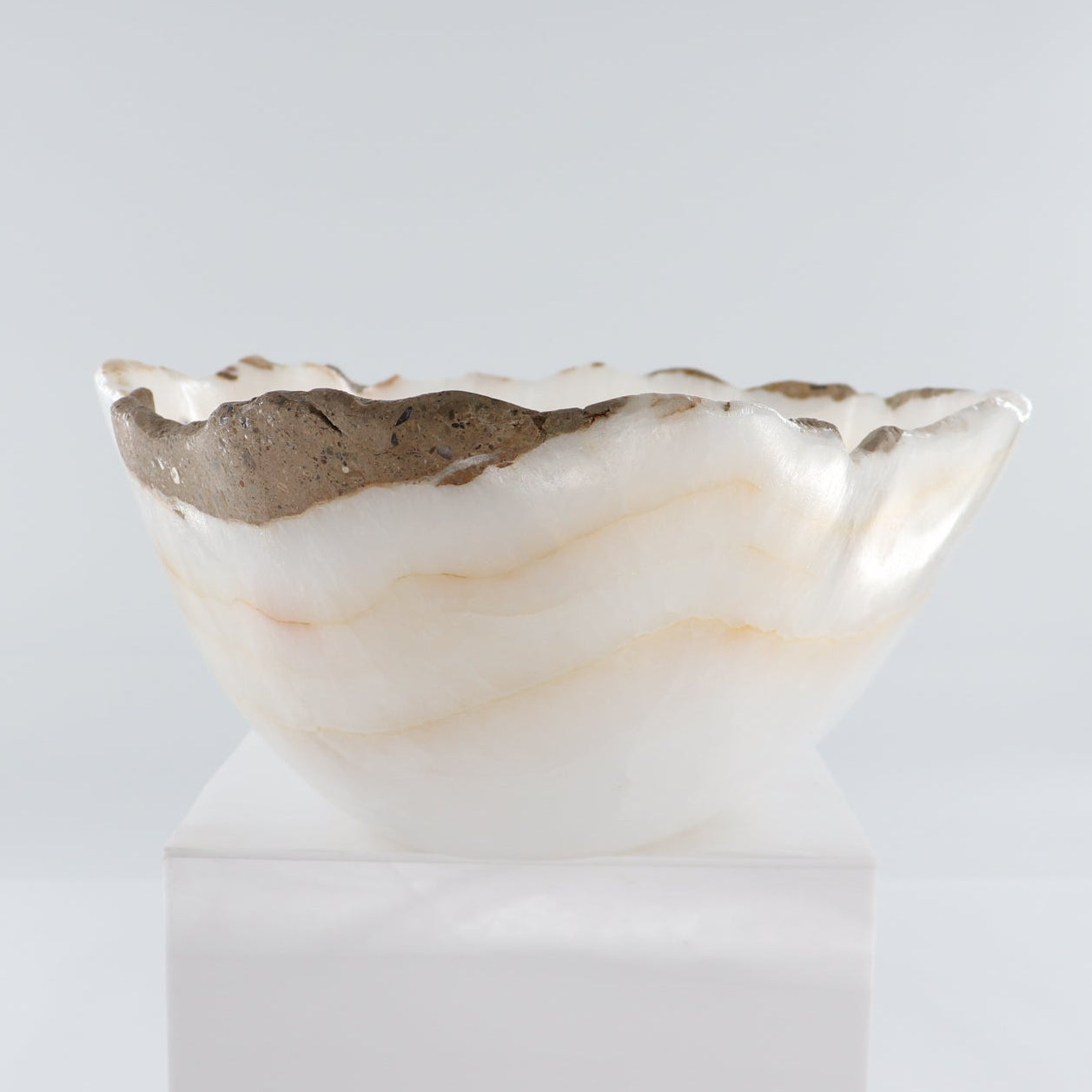 Mexican Onyx/Calcite Bowl (L) 15" x (W) 11" x (H) 5"