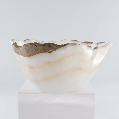 Mexican Onyx/Calcite Bowl (L) 15" x (W) 11" x (H) 5"