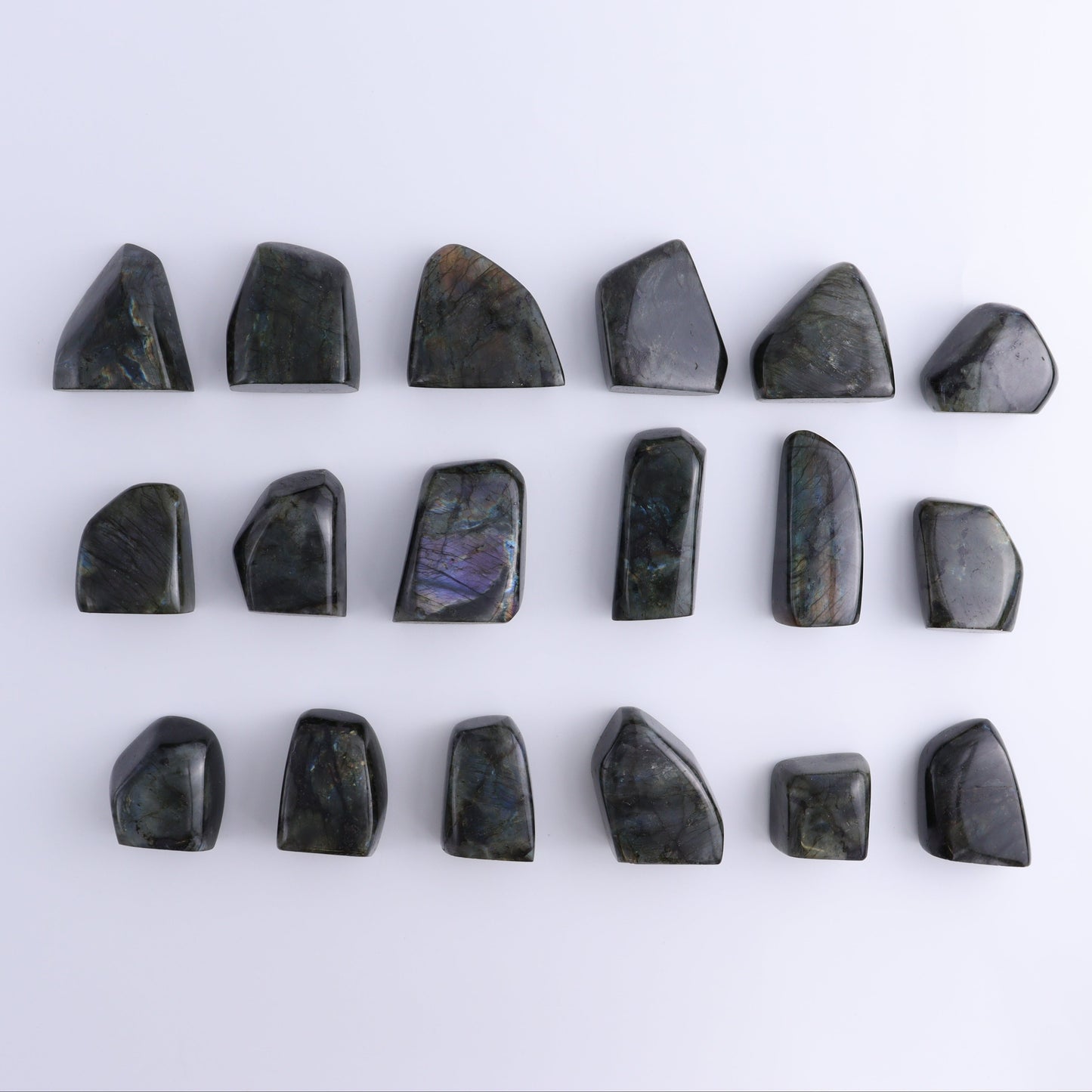 Labradorite Freeform Set of 18 - Expert Wholesale and Supplier of Wholesale Crystals & Bulk Gemstones, ["Freeforms","Labradorite","Madagascar"]