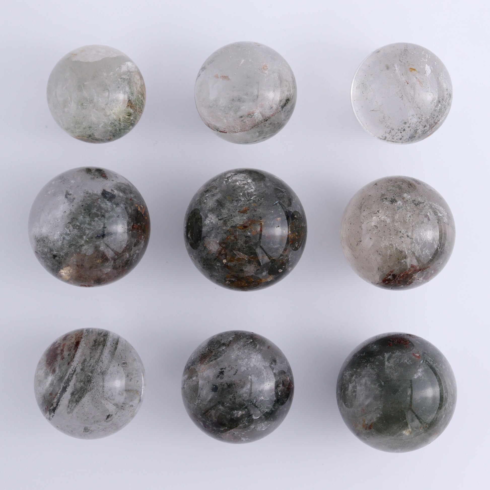 Quartz Spheres Set of 9 - Expert Wholesale and Supplier of Wholesale Crystals & Bulk Gemstones, ["Quartz","Spheres"]