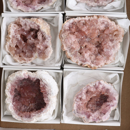 Pink Amethyst Geodes Set of 6