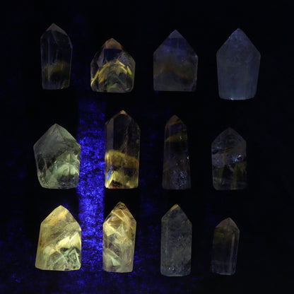 Powellite Amethyst UV Reactive Towers Set of 30 - Expert Wholesale and Supplier of Wholesale Crystals & Bulk Gemstones, ["Amethyst","Powellite"]