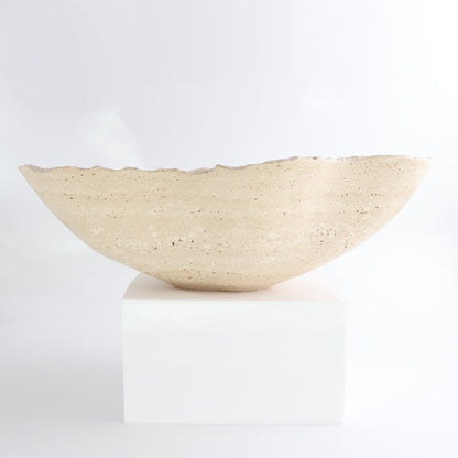 Mexican Travertine Bowl 13"