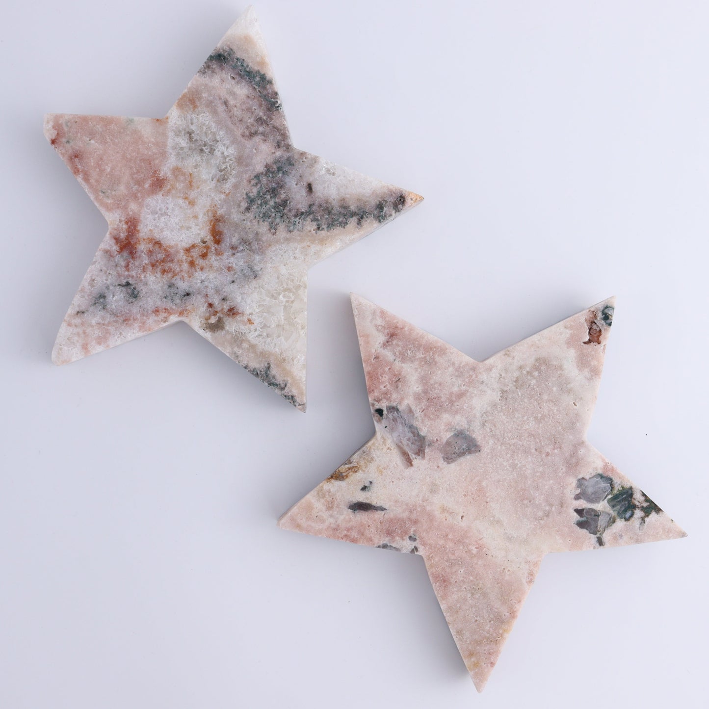 Pink Amethyst Stars Set of 2 - Expert Wholesale and Supplier of Wholesale Crystals & Bulk Gemstones, ["Amethyst","Brazil","Pink Amethyst","stars"]