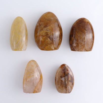 Golden Hematite Quartz Freeforms Set of 5 | Mi Esperanza Minerals | Supplier of Crystals and Onyx