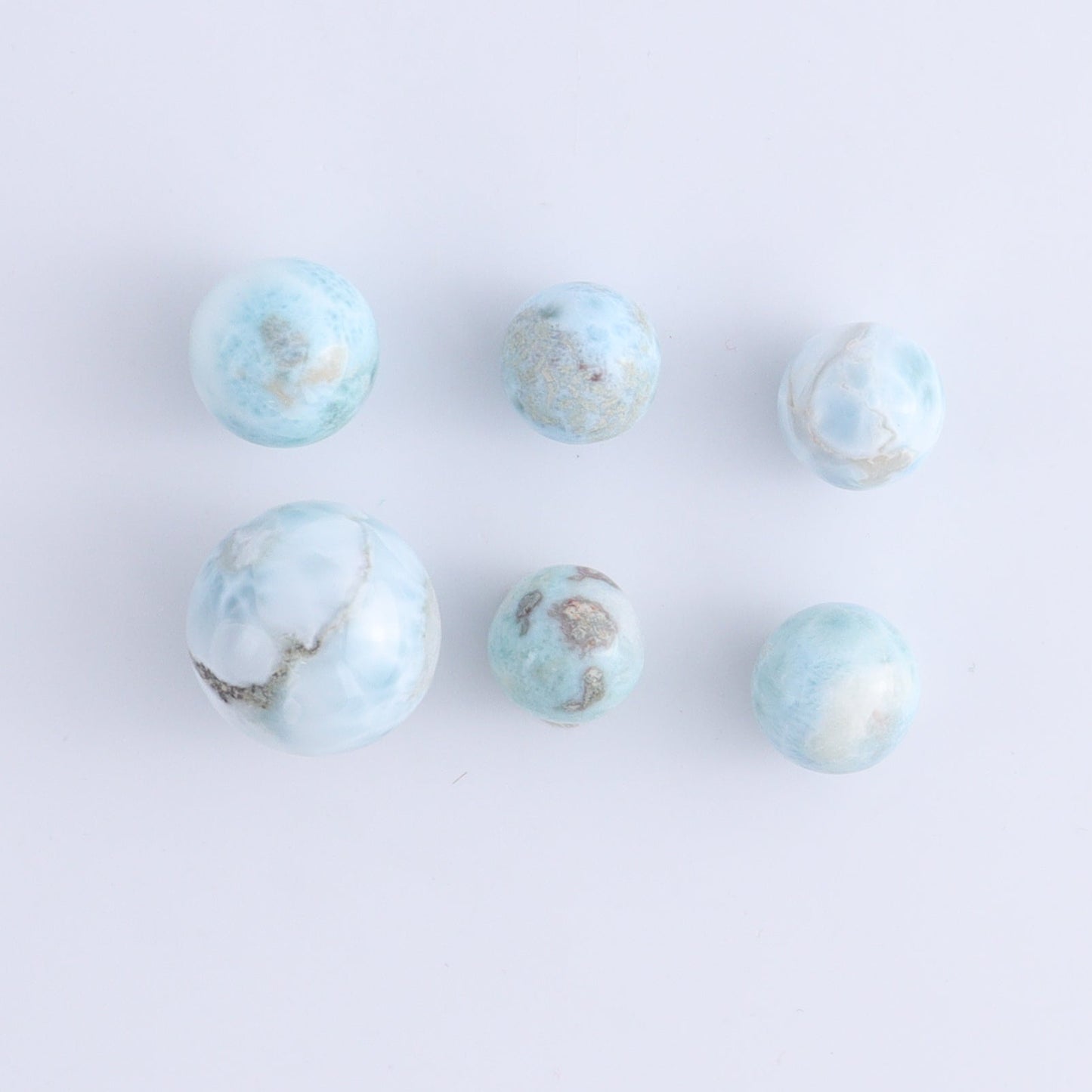 Larmiar Spheres Set of 12 - Expert Wholesale and Supplier of Wholesale Crystals & Bulk Gemstones, ["Larimar","Spheres"]