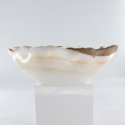 Mexican Onyx/Calcite Bowl (L) 15" x (W) 11" x (H) 5"