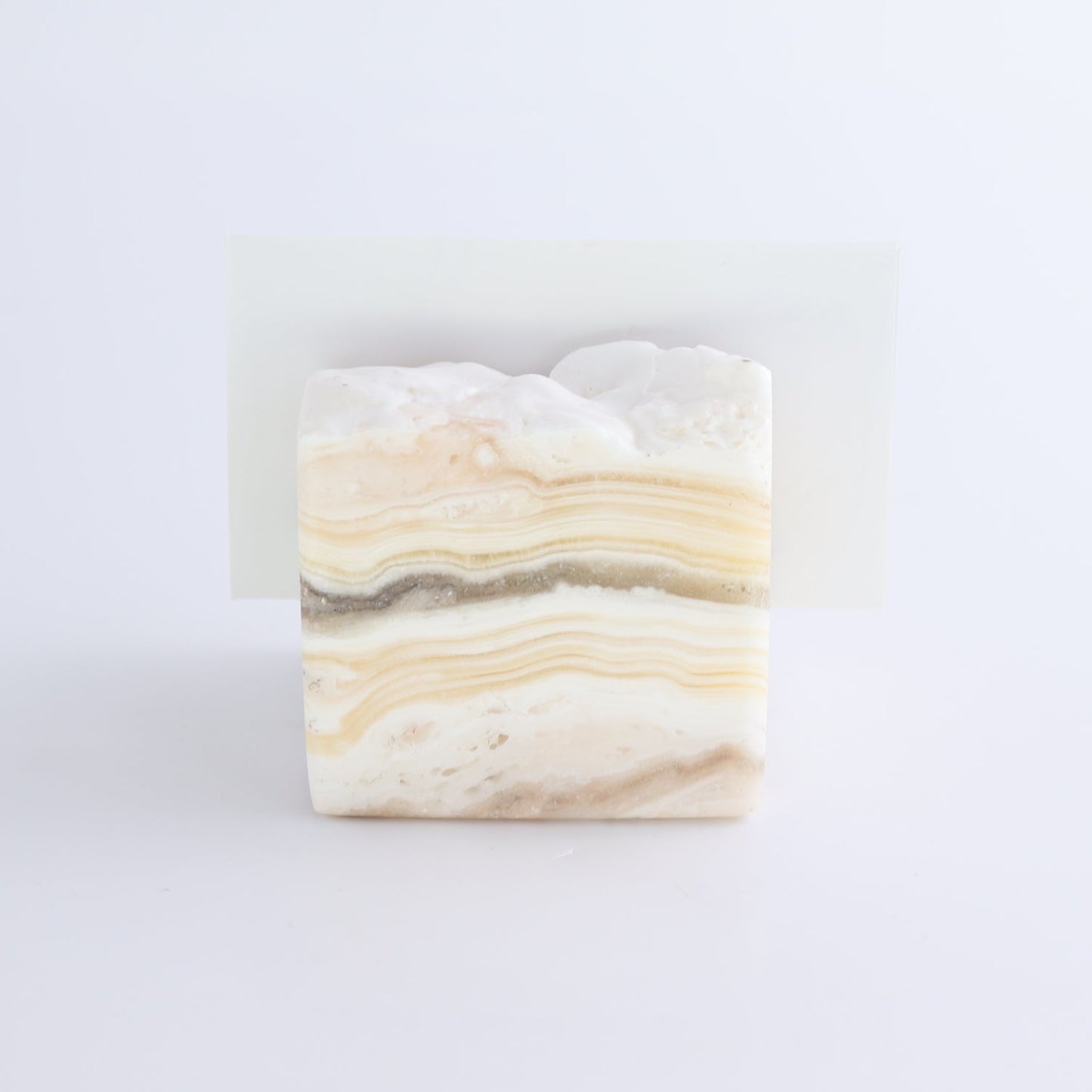 One Card Holder Mexican Onyx/Calcite Zebra