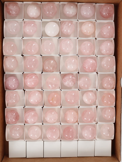 Rose Quartz Spheres Set of 48