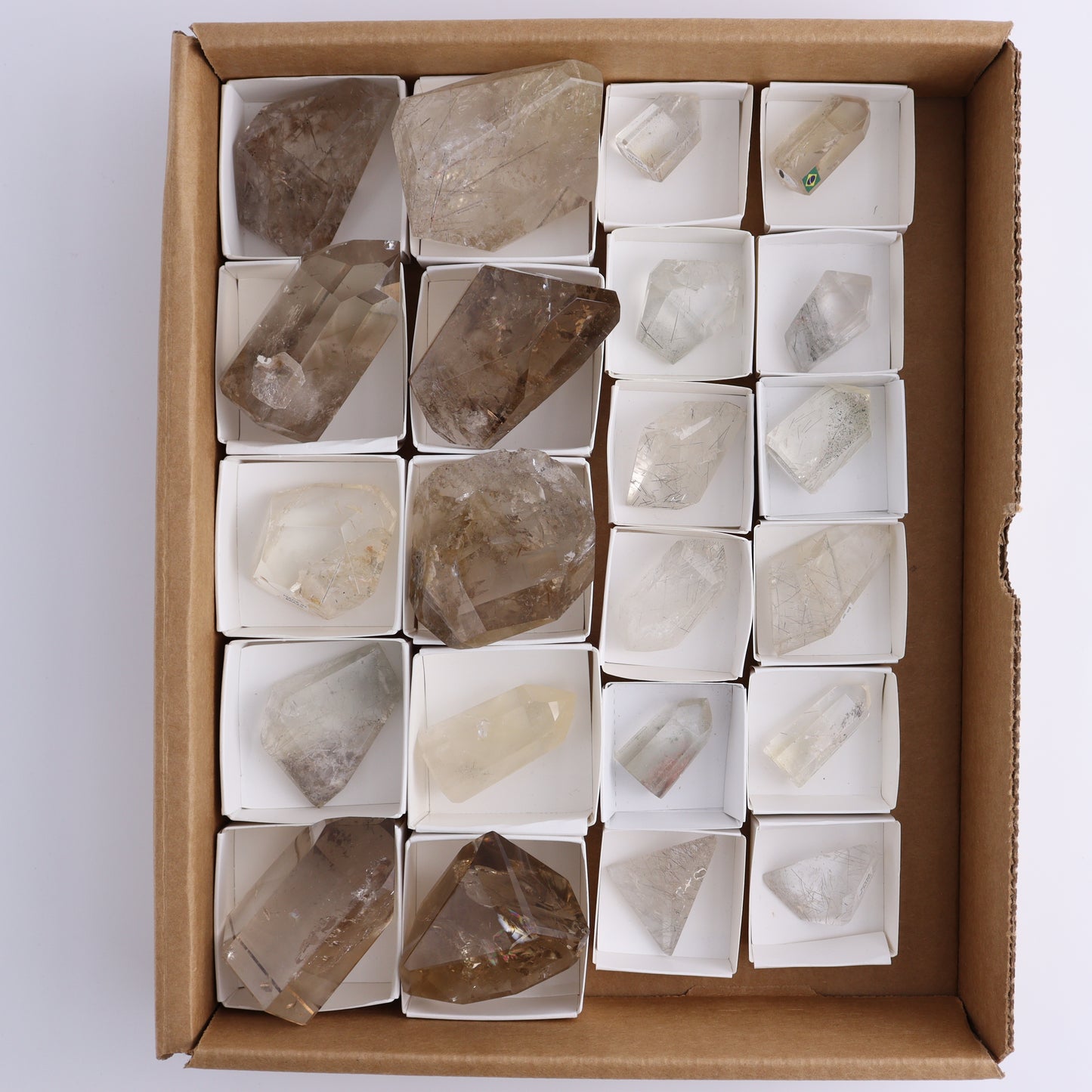 Garden Quartz Towers & Freeforms Set of 22 - Expert Wholesale and Supplier of Wholesale Crystals & Bulk Gemstones, ["Brazil","Garden Quartz","Quartz","Towers"]