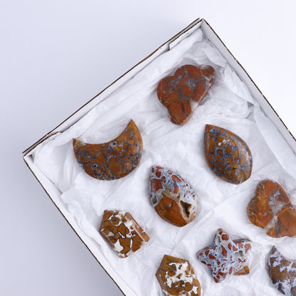 Brecciated Jasper Moons, Stars, Towers, Clouds, and Flames Set of 10 - Expert Wholesale and Supplier of Wholesale Crystals & Bulk Gemstones, ["Brecciated Jasper","Clouds","flames","Indonesia","moons","stars","Towers"]