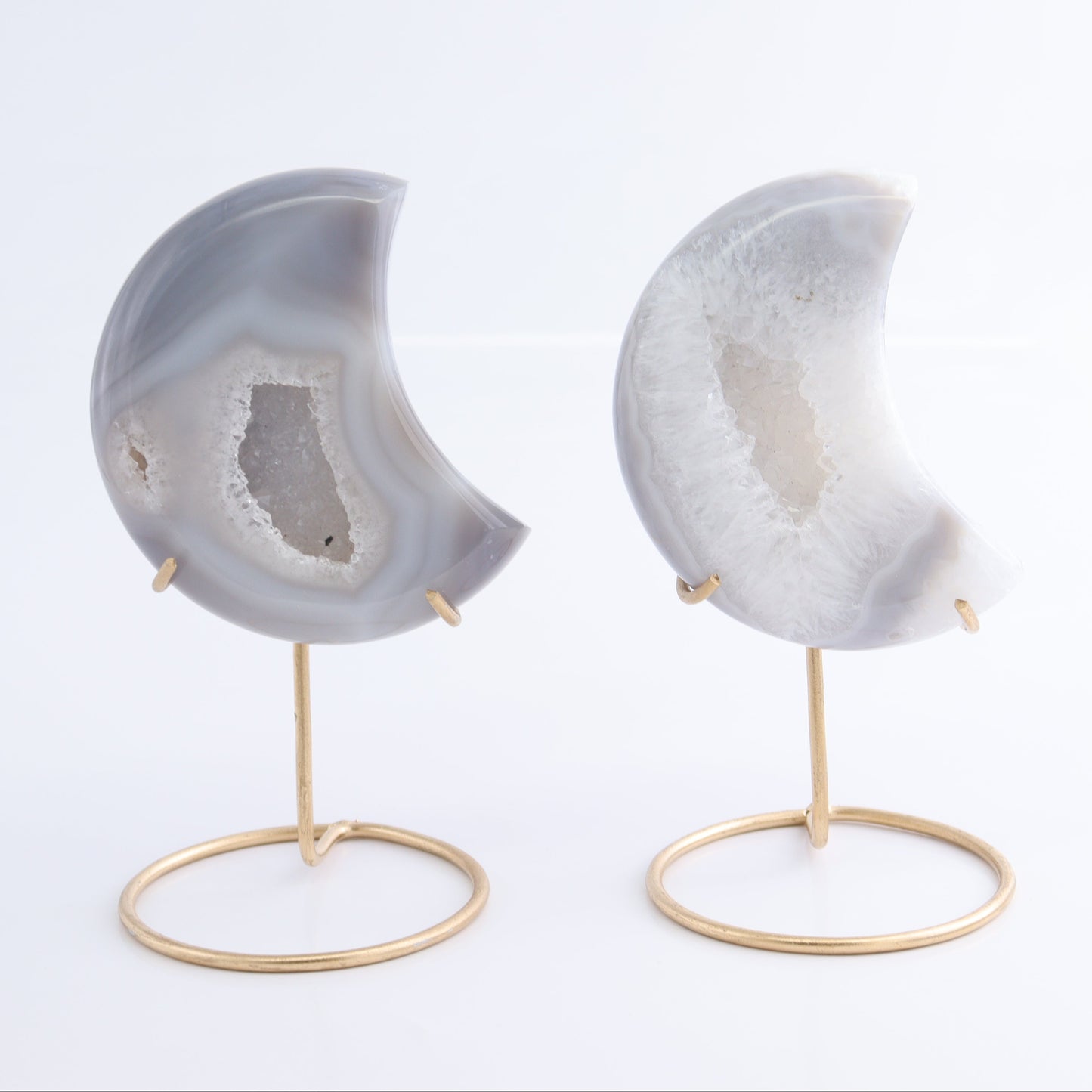 Agate Moons with Stand Set of 5