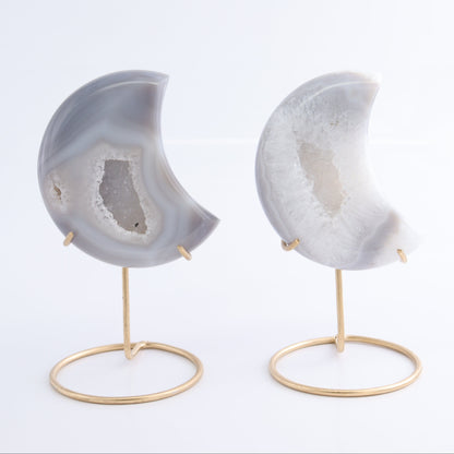 Agate Moons with Stand Set of 5