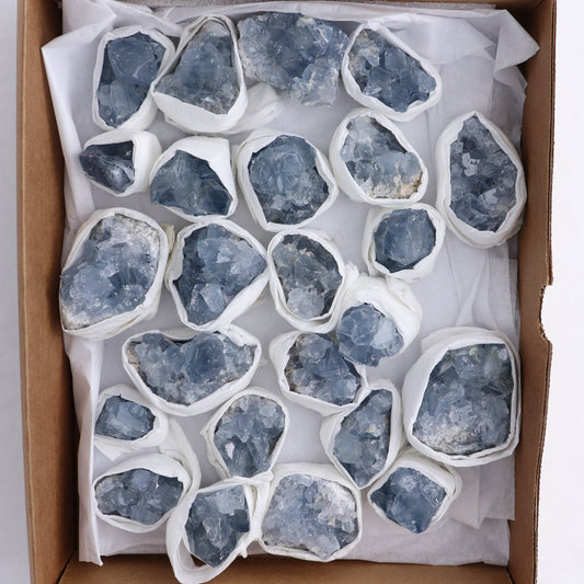 Celestite Clusters Set of 24