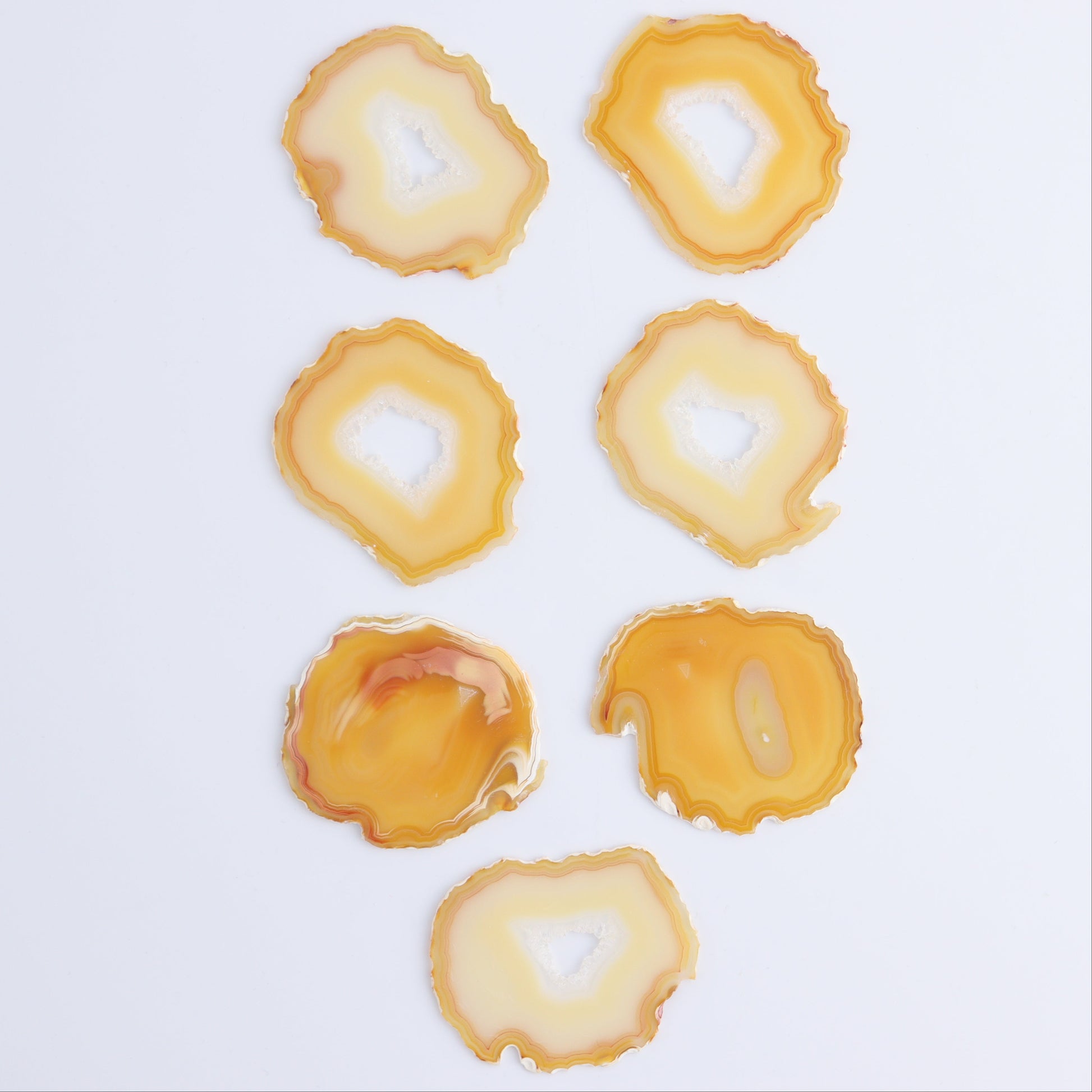 Iris Agate Slices Set of 7 - Expert Wholesale and Supplier of Wholesale Crystals & Bulk Gemstones, ["Agate","Iris Agate","Slices and Slabs"]