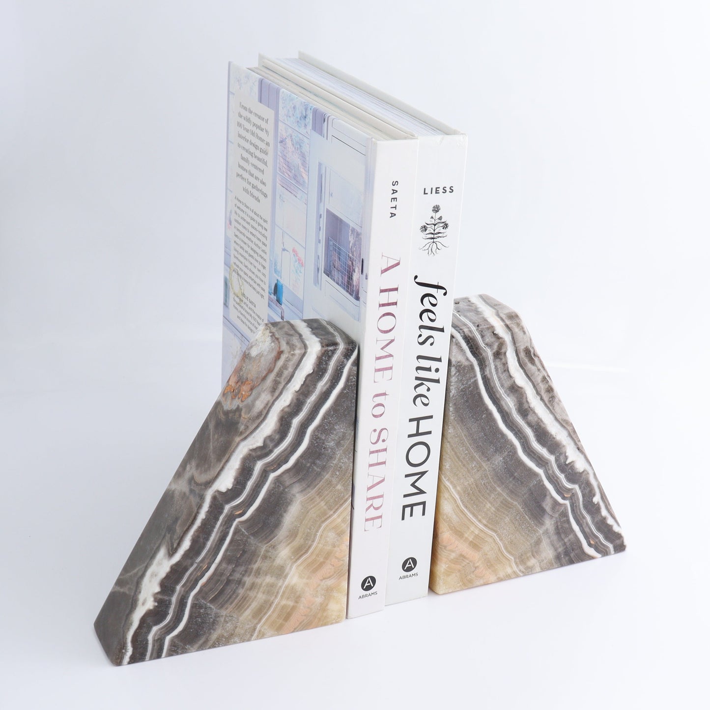 One Pair of Mexican Onyx/Calcite Brown Zebra Polished Bookend - Expert Wholesale and Supplier of Wholesale Crystals & Bulk Gemstones, ["Bookends","Calcite","Catalog Onyx","Mexico","onyx"]
