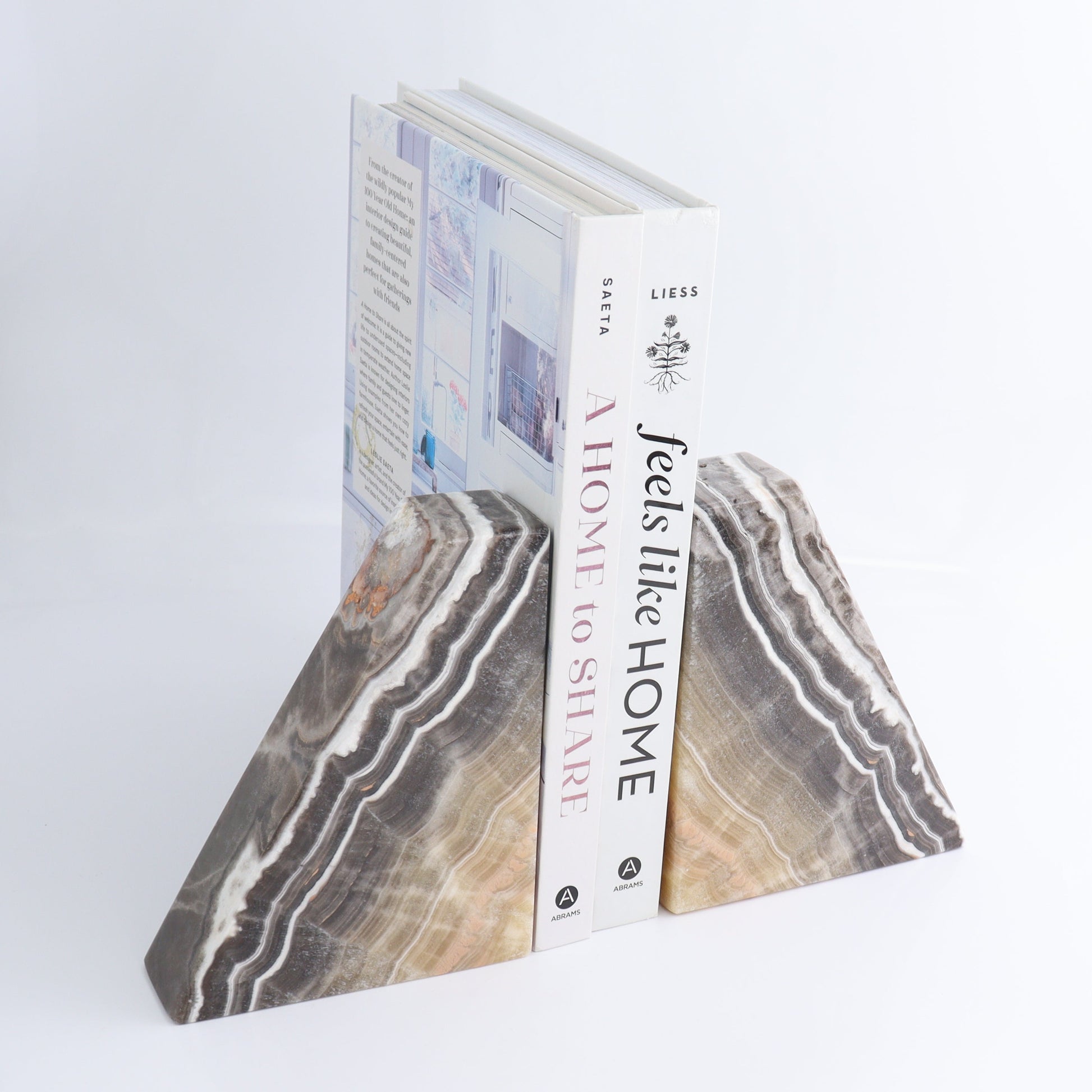 One Pair of Mexican Onyx/Calcite Brown Zebra Polished Bookend - Expert Wholesale and Supplier of Wholesale Crystals & Bulk Gemstones, ["Bookends","Calcite","Catalog Onyx","Mexico","onyx"]