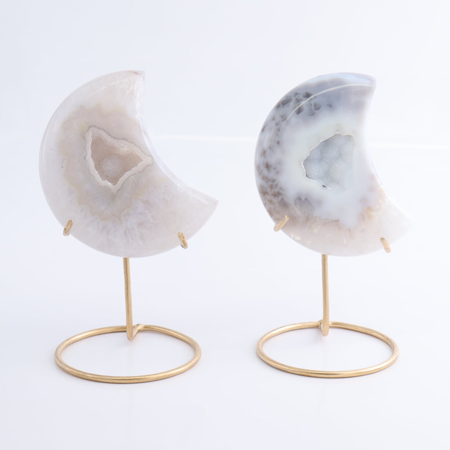Agate Moons with Stand Set of 5