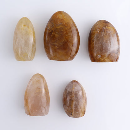 Golden Hematite Quartz Freeforms Set of 5 | Mi Esperanza Minerals | Supplier of Crystals and Onyx