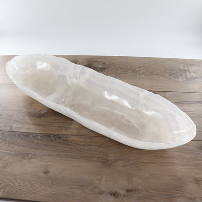 Mexican Onyx/Calcite Canoe Bowl 28"