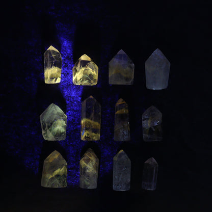 Powellite Amethyst UV Reactive Towers Set of 30 - Expert Wholesale and Supplier of Wholesale Crystals & Bulk Gemstones, ["Amethyst","Powellite"]