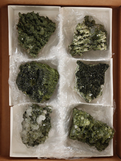 Epidote Flat Set of 6 - Expert Supplier of Wholesale Crystals & Bulk Gemstones