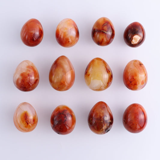 Carnelian Eggs Set of 12 - Expert Wholesale and Supplier of Wholesale Crystals & Bulk Gemstones, ["carnelian","Eggs","Madagascar"]