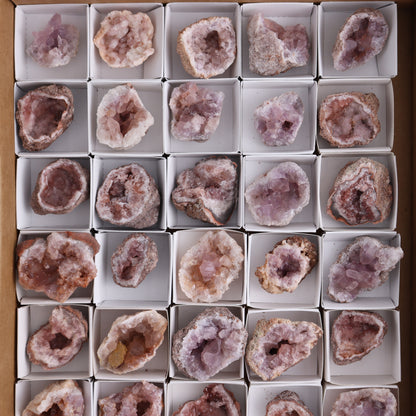 Pink Amethyst Flat of 30 - Expert Wholesale and Supplier of Wholesale Crystals & Bulk Gemstones, ["Amethyst","Pink Amethyst"]