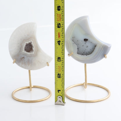 Agate Moons with Stand Set of 5