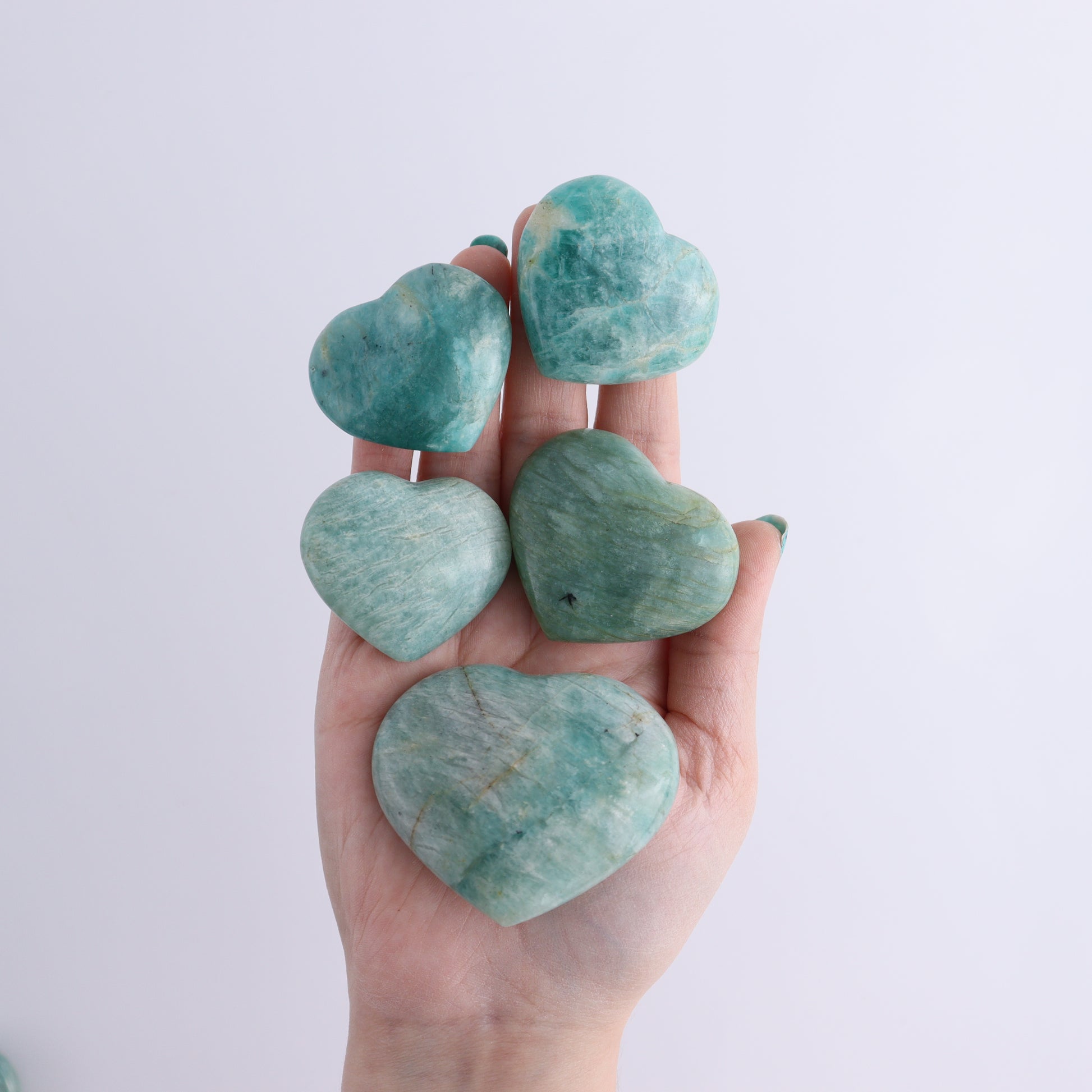 Amazonite Hearts 1 kg Set - Expert Wholesale and Supplier of Wholesale Crystals & Bulk Gemstones, ["Amazonite","Hearts","Madagascar"]