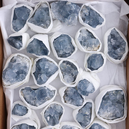 Celestite Clusters Set of 24