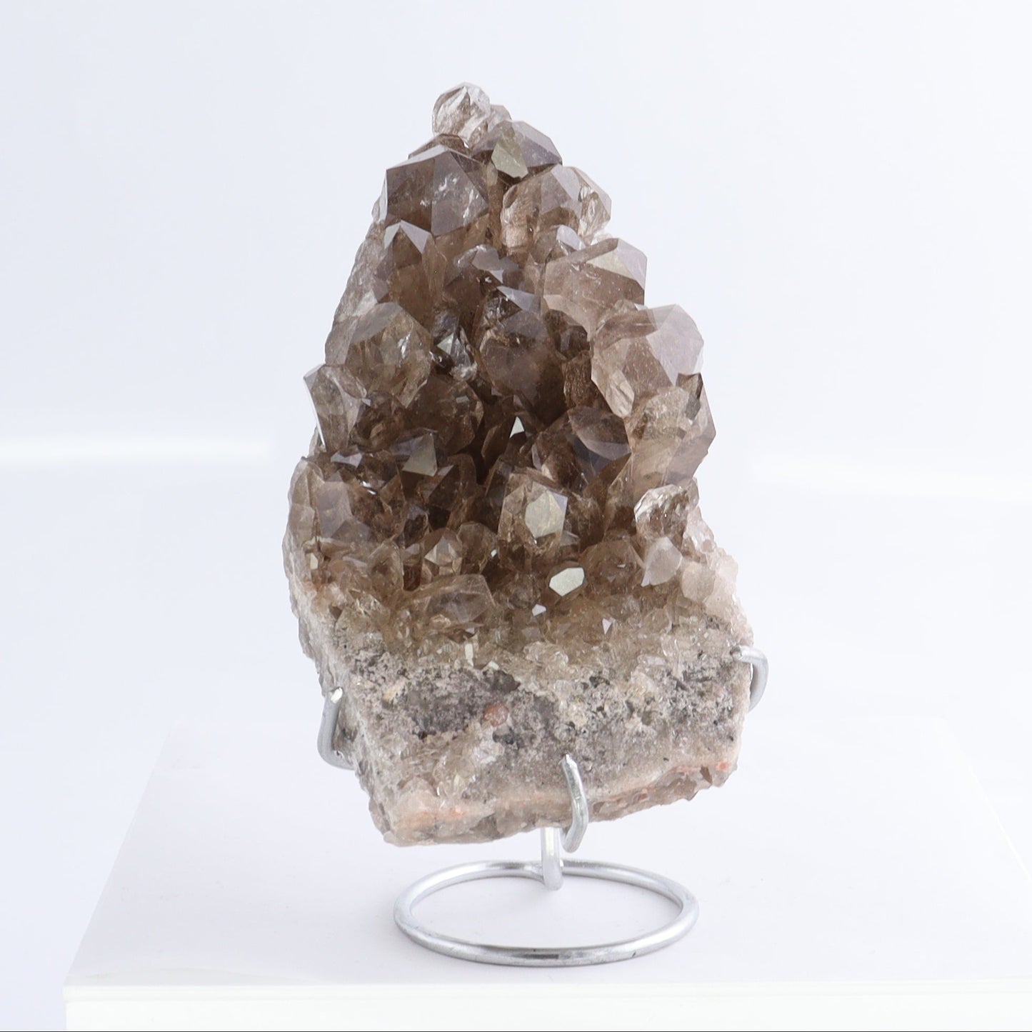Smoky Quartz Clusters with Stand Set of 2 - Expert Wholesale and Supplier of Wholesale Crystals & Bulk Gemstones, ["cluster","Clusters","Quartz","Smoky Quartz"]
