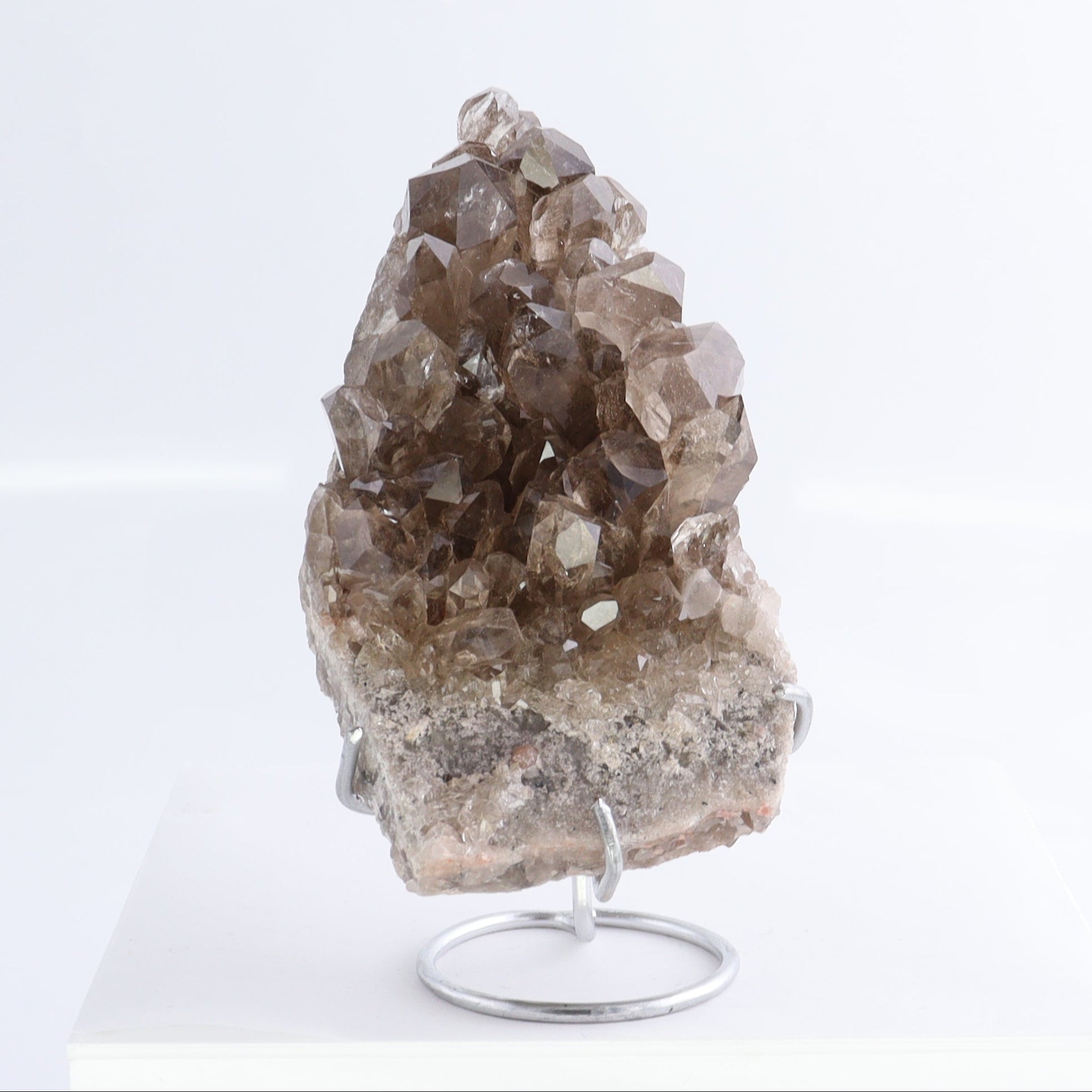 Smoky Quartz Clusters with Stand Set of 2 - Expert Wholesale and Supplier of Wholesale Crystals & Bulk Gemstones, ["cluster","Clusters","Quartz","Smoky Quartz"]