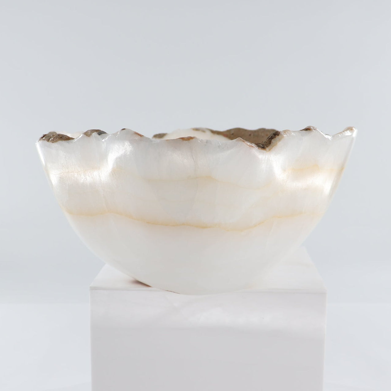 Mexican Onyx/Calcite Bowl (L) 15" x (W) 11" x (H) 5"