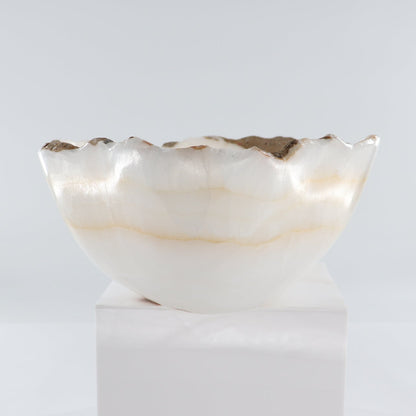 Mexican Onyx/Calcite Bowl (L) 15" x (W) 11" x (H) 5"